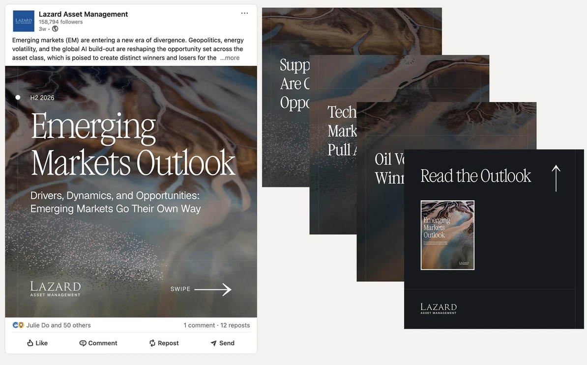 LinkedIn carousel promoting the Global Mid-Year Outlook